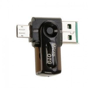 Картридер 2in1 MicroUSB/USB TU004 (MicroSD) Black