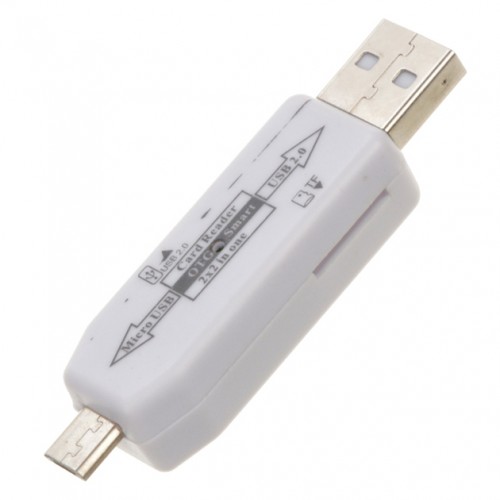 Картридер 2in1 MicroUSB/USB TU005 (MicroSD) White