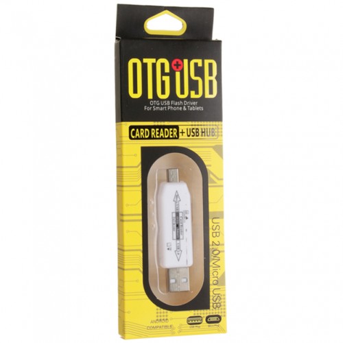 Картридер 2in1 MicroUSB/USB TU005 (MicroSD) White