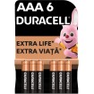 Щелочные батарейки Duracell AAA, 6 шт. в упаковке