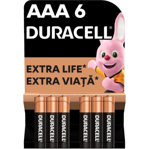Лужні батарейки Duracell AAA, 6 шт. в упаковці