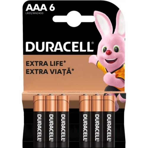 Лужні батарейки Duracell AAA, 6 шт. в упаковці