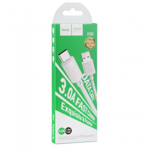 Кабель Hoco X88 USB to Type-C 20W, 3A, 1m White
