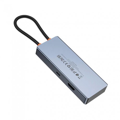 Переходник USB-хаб Hoco HB50 5in1 (Type-C to Type-C, 3xUSB3.0, HDMI, PD) Grey