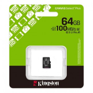 Карта пам'яті 64Gb Kingston Canvas Select Plus Gen3 Class 10 A1 UHS-I (card only)