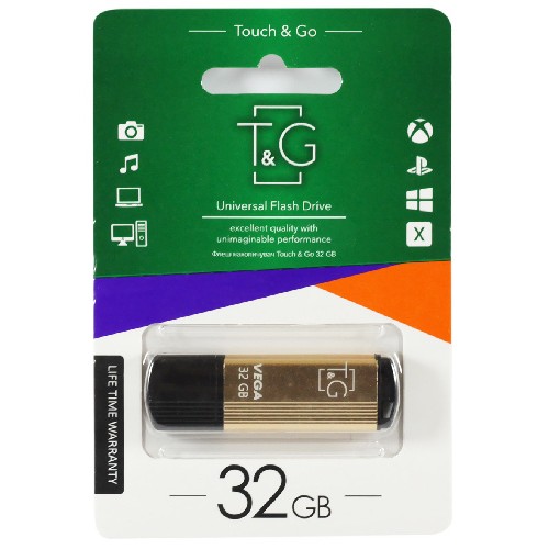 USB 32Gb T&G 121 Vega series gold