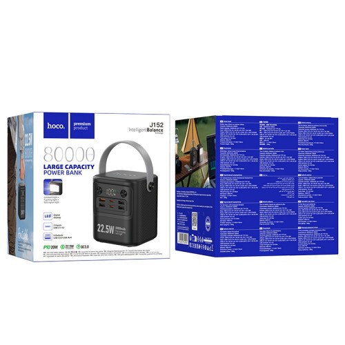 Power Bank Hoco J152 Tough PD+QC3.0 22.5W (80000mAh) black