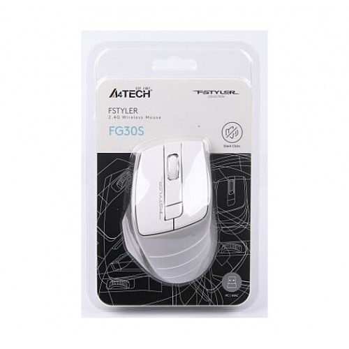 Мышь беспроводная A4Tech FG30S Fstyler white/grey