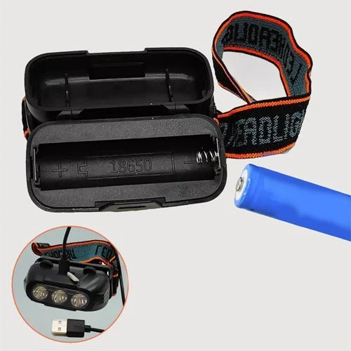 Ліхтар KX-215-Led+2COB (налобний) 1x18650