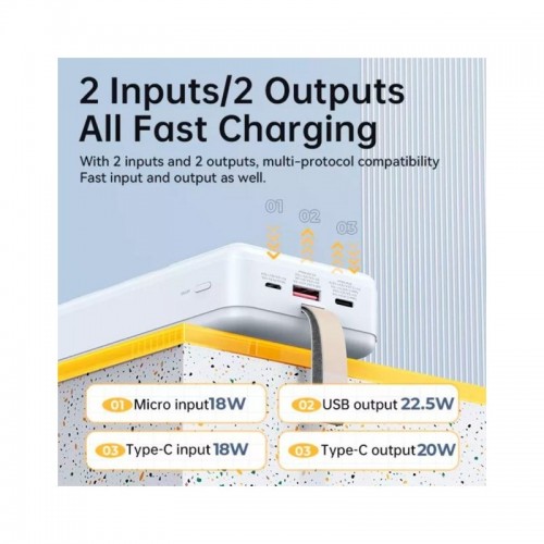 Power Bank Remax Noah RPP-506 PD+QC3.0 22.5W (30000mAh) white