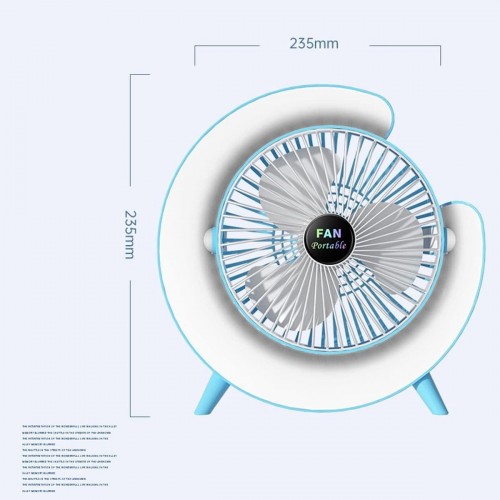 Портативний вентилятор F-13 RGB LED 1800 mAh Blue