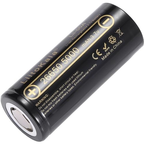 Акумулятор 26650 LiitoKala, Lii-50A, 5000mAh, 3.7V li-ion battery, 1 pcs