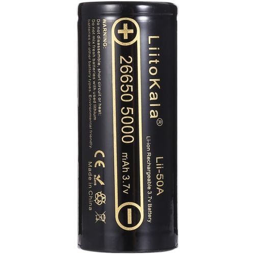 Акумулятор 26650 LiitoKala, Lii-50A, 5000mAh, 3.7V li-ion battery, 1 pcs