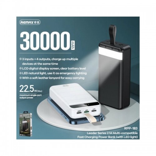 Power Bank Remax Leader RPP-183 PD+QC3.0 (30000mAh) white