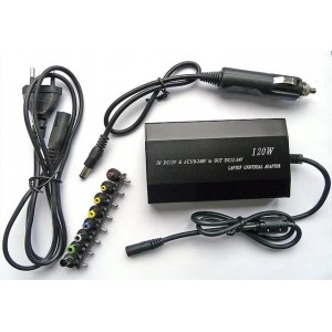 Блок питания для ноутбука с прикуривателем DC 0127 2in1 (12-24V/120W) 8 насадок