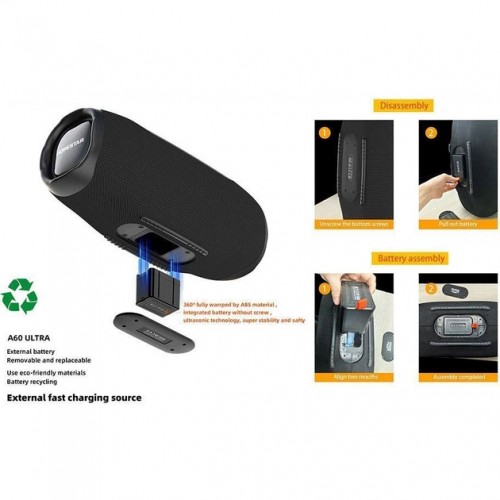 Портативна Bluetooth колонка Hopestar A60 Ultra 450W з мікрофоном black