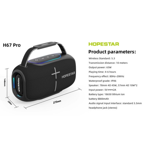 Портативна колонка Hopestar H67 Pro 65W Green