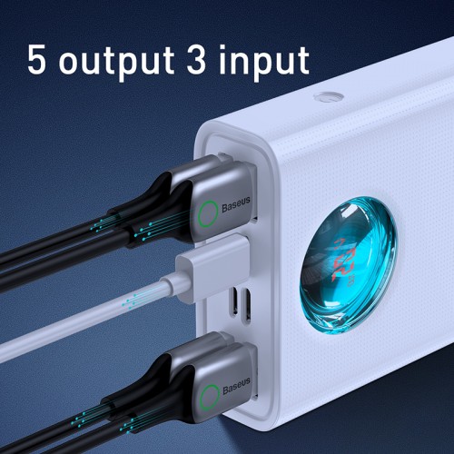 Power Bank BASEUS Amblight Digital Display 30000mAh |65W/5A, PD/QC| (PPLG-A02) white