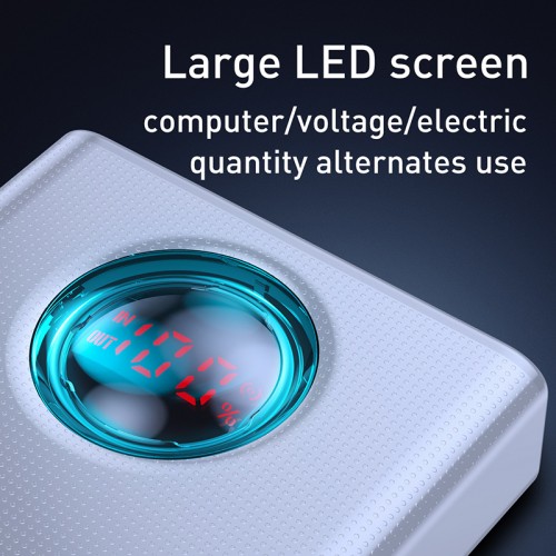 Power Bank BASEUS Amblight Digital Display 30000mAh |65W/5A, PD/QC| (PPLG-A02) white