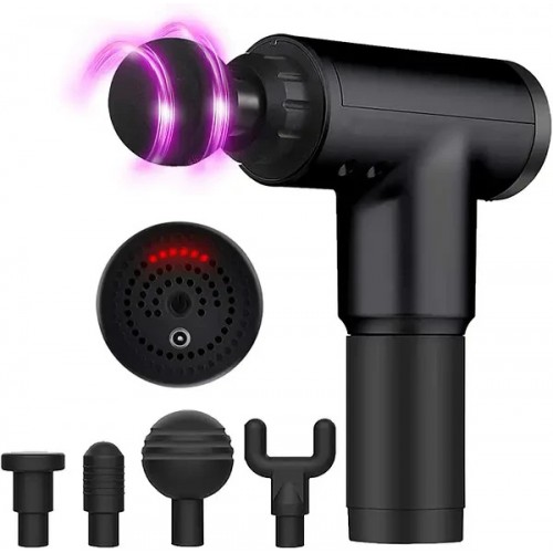 Портативный мышечный массажер (ударный вибромассажер пистолет) FASCIAL GUN KH-320/MA-328 Black