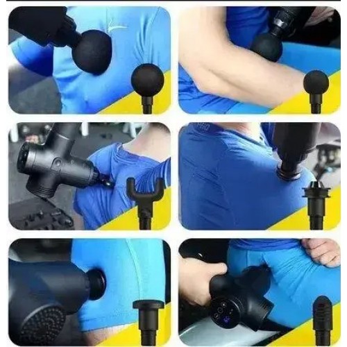 Портативный мышечный массажер (ударный вибромассажер пистолет) FASCIAL GUN KH-320/MA-328 Black