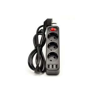 Мережевий фільтр Hoco NS2 (3xUSB/3xSocket) 1.8m. black