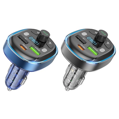 FM-трансмиттер Borofone BC47 PD+QC3.0 (АЗУ 2xUSB, Type-C, 30W) Blue