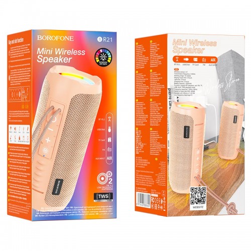 Колонка Borofone BR21 Pink