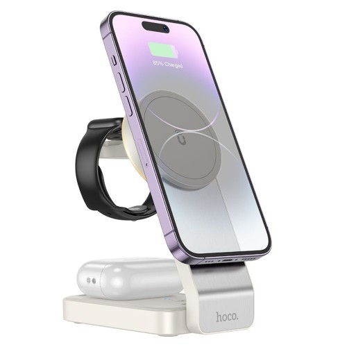УЗП Hoco CQ3 3in1 Magnetic Wireless Fast Charger 15W White