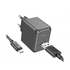 Сетевое зарядное устройство Hoco CS11A Micro (USB 2.1A/Cable MicroUSB) Black
