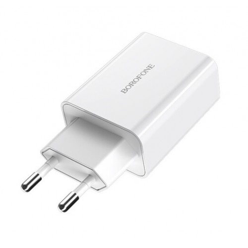 Сетевое зарядное устройство Borofone BA21A QC3.0 (USB 3A, 18W) White