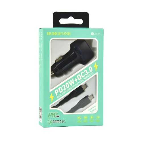 АЗУ Borofone BZ14A PD+QC3.0 Type-C (USB, Type-C, 20W/Cable Type-C to Type-C) Black