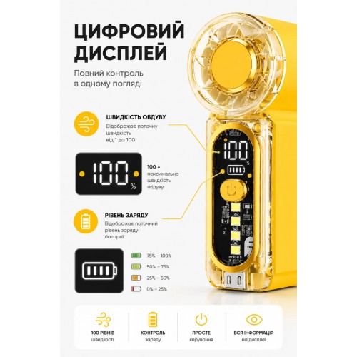 Портативный мини вентилятор Cooler Fan X-699 Yellow