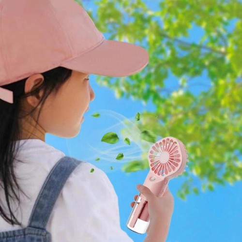 Портативный вентилятор с водяным охлаждением Spray Fan 9118 Pink