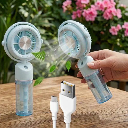 Портативный вентилятор с увлажнителем SPRAY FAN GG-8801 blue