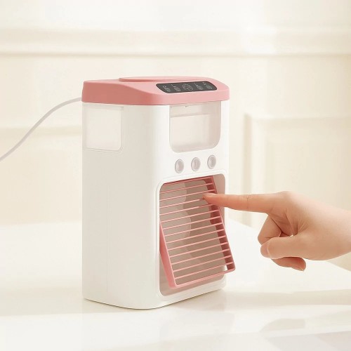 Настольный вентилятор AIR COOLER FAN K918 с водяным охлаждением Pink