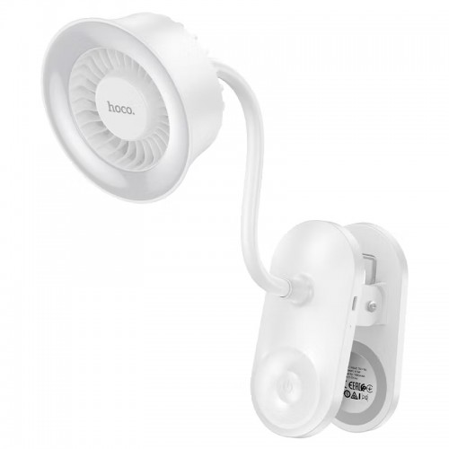 Портативний вентилятор на кліпсі з лампою Hoco HX610 white