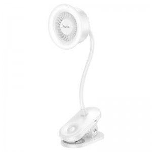 Портативний вентилятор на кліпсі з лампою Hoco HX610 white