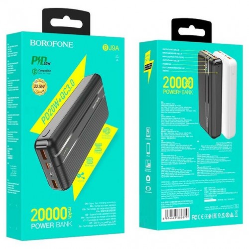 Power Bank Borofone BJ9A PD+QC3.0 22.5W (20000mAh) black