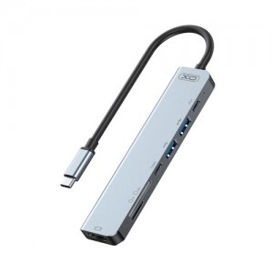 USB-хаб XO HUB008 7 in 1 Multifunctional Type-C Grey
