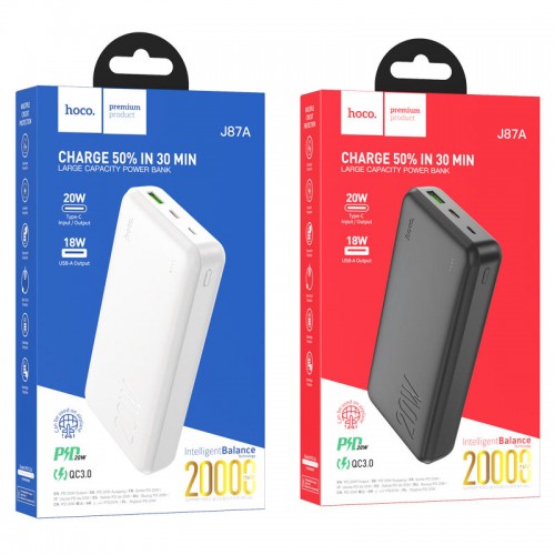 Power Bank Hoco J87A Tracker PD+QC3.0 20W (20000mAh) black