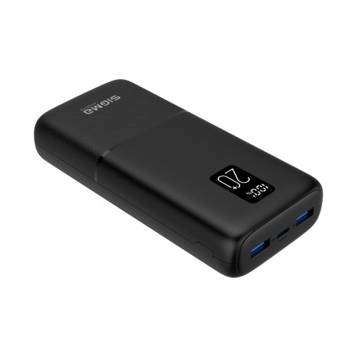 Power Bank Sigma X-power SI20A2QL PD+QC3.0 22.5W, LCD (20000mAh) black