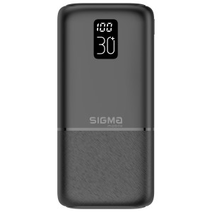 Power Bank Sigma X-power SI30A3QL PD+QC3.0 22.5W, LCD (30000mAh) black