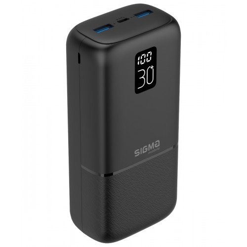 Power Bank Sigma X-power SI30A3QL PD+QC3.0 22.5W, LCD (30000mAh) black