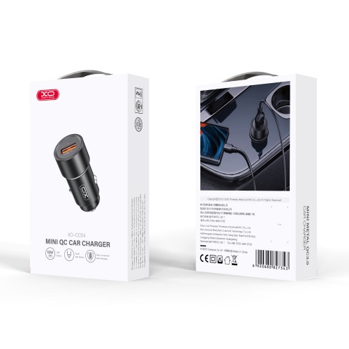 АЗУ XO CC54 QC3.0 (USB, 18W) Black