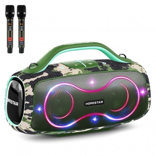 Портативная колонка с 2 микрофонами Hopestar Party Box 168 400W Camouflage green