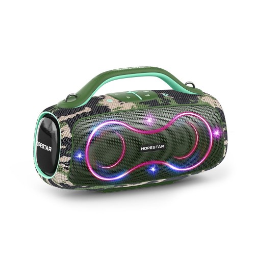 Портативная колонка с 2 микрофонами Hopestar Party Box 168 400W Camouflage green