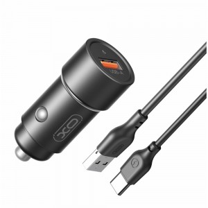 АЗУ XO CC54 QC3.0 Type-C (USB, 18W/Cable Type-C) Black