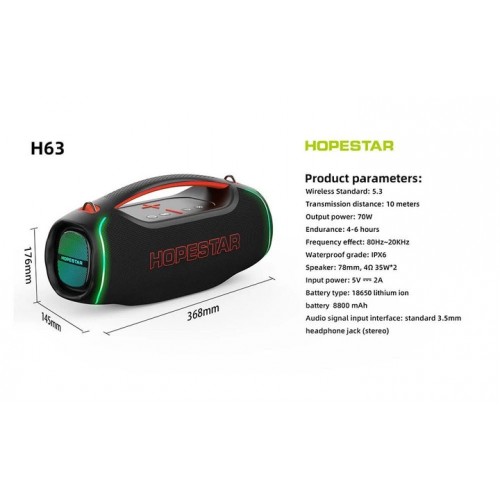 Портативна Bluetooth колонка Hopestar H63 70W Green