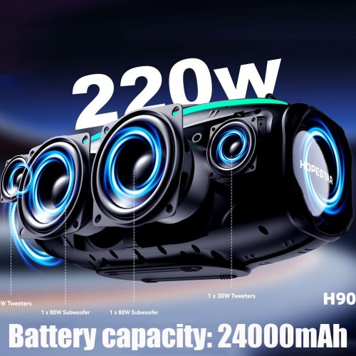 Портативна Bluetooth колонка Hopestar H90 220W з мікрофоном Grey